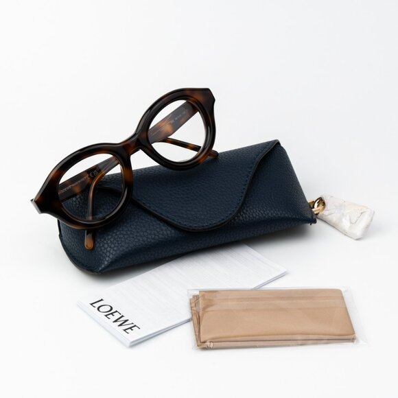 NEW Loewe LW50048I CURVY 052 Shiny Dark Havana Round Unisex Eyeglasses - Picture 9 of 10